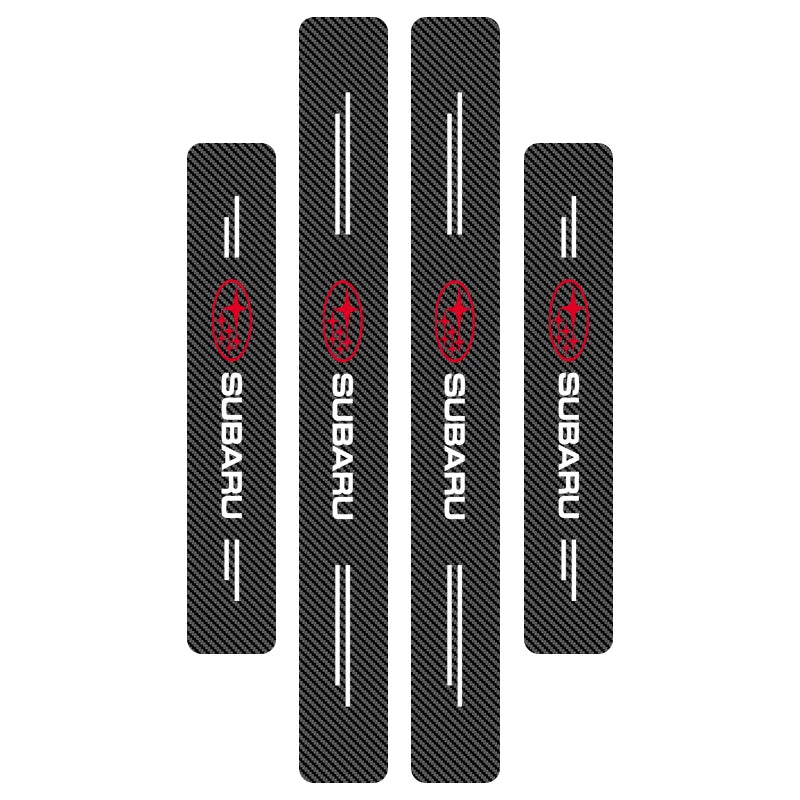 Car Door Threshold Scuff Plate Carbon Fiber Decals Stickers For Subaru Impreza Forester Outback Legacy Crosstrek XV Leone WRX