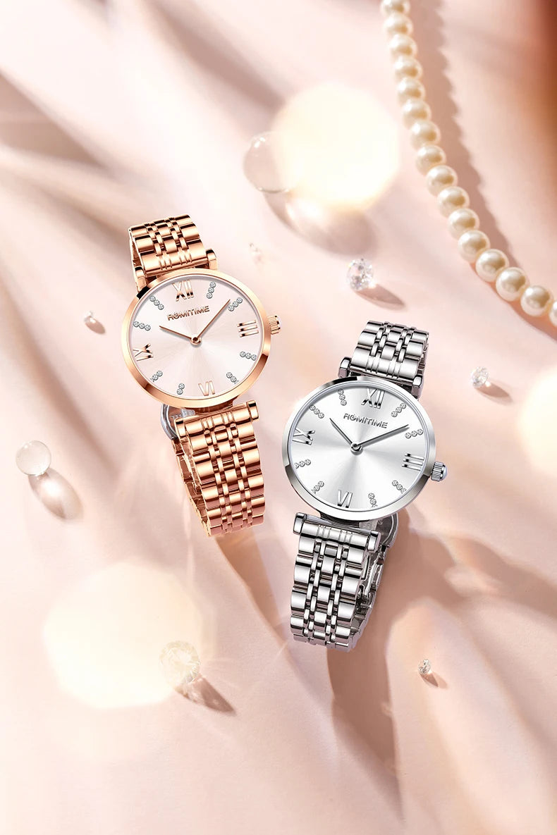 ROMITIME Women's Watch Luxury Elegant Trend Simple Waterproof Original Certification Stainless Steel Quartz Wrist watch