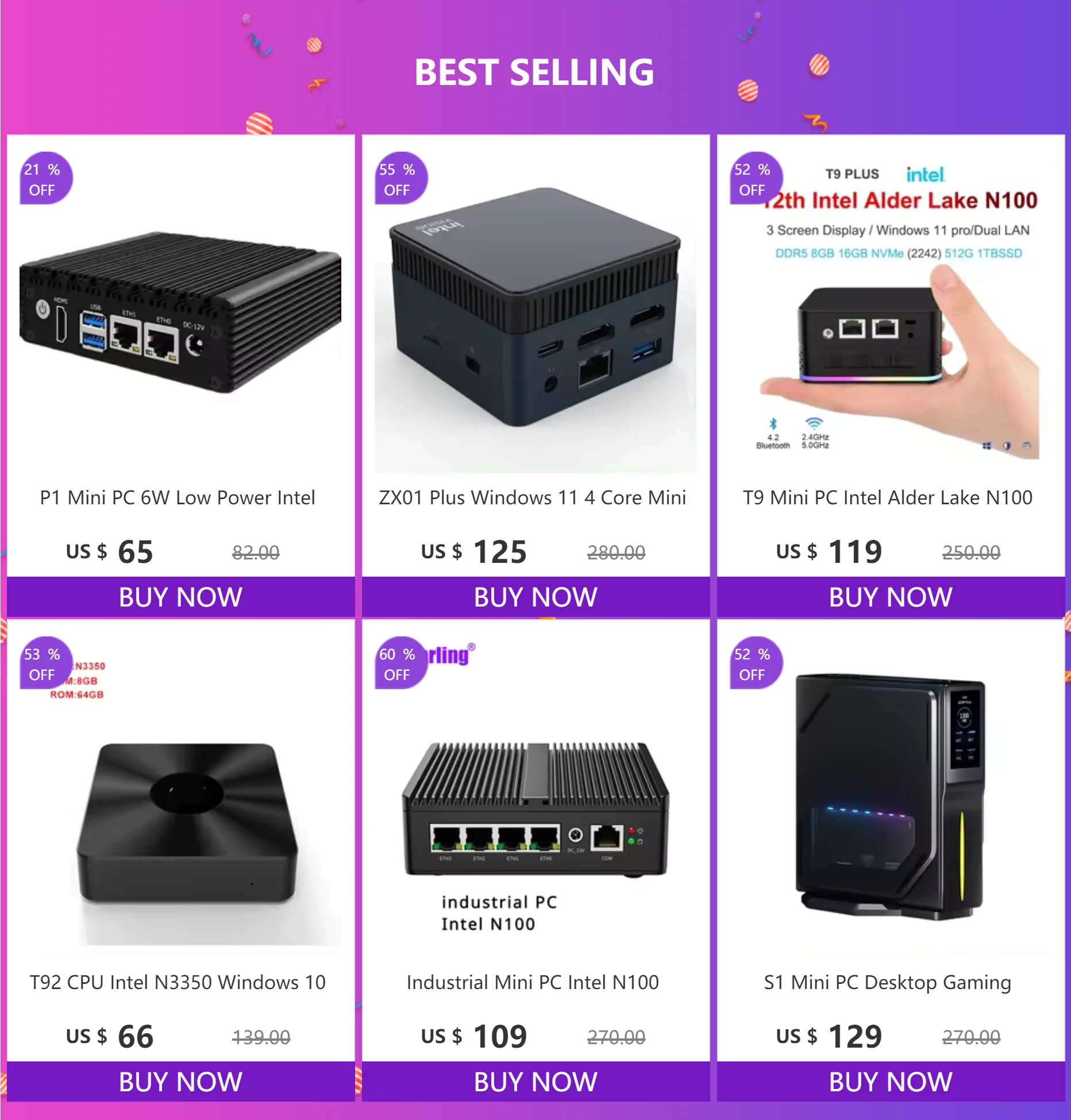 Mini PC Intel N2840 Desktop Computer Pfsense DDR3L Msata SSD 2Lan 2COM VGA HD Display