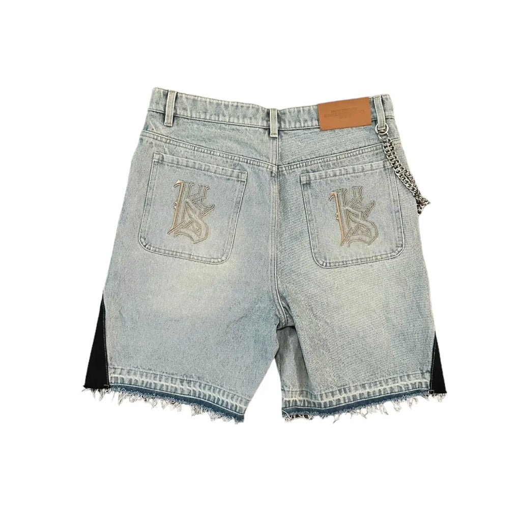 Vintage Statue Liberty Sequin Rhinestone Denim Short Jeans Women Loose Retro 2000s Streetwear Denim Fitness Y2k Casual Shorts
