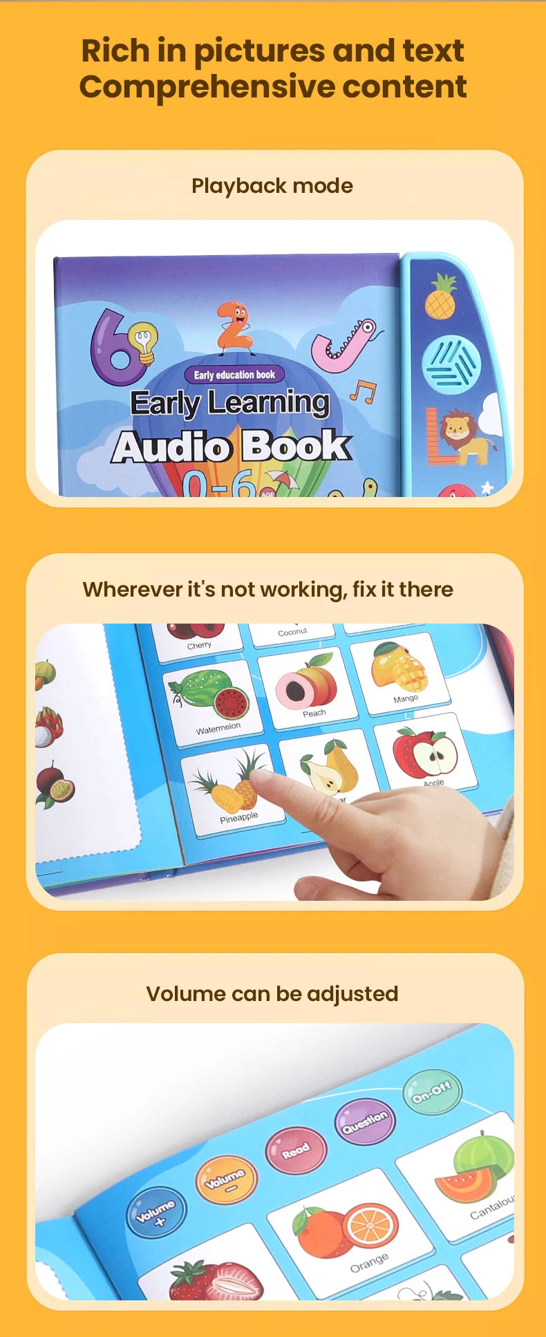 Children Electronic Book English Educational Sound Reading Machine Smart Electronic Books Story for Kids Students Children Gifts
