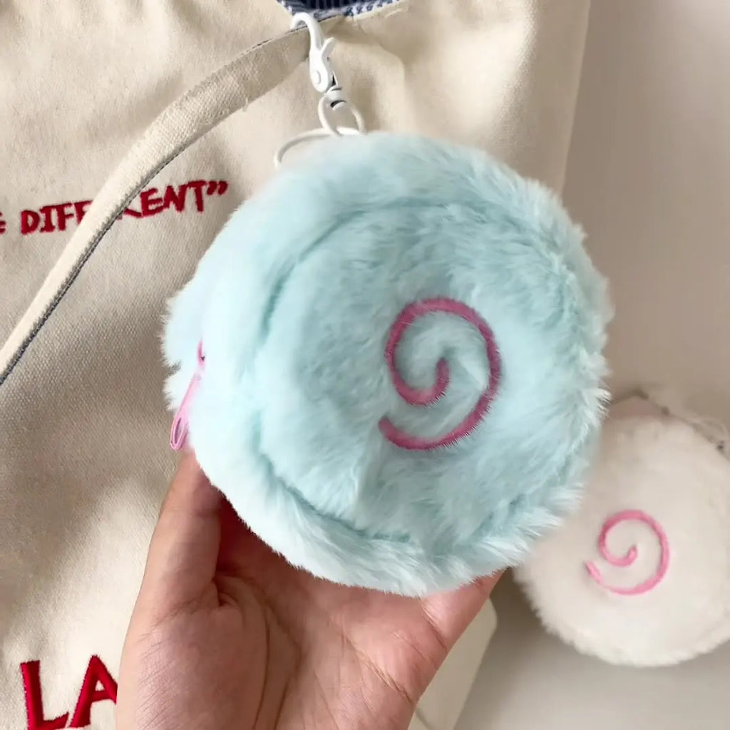 Kawaii Swiss Roll Plush Coin Purse Portable Card Bag Mini Lipstick Packet Bluetooth Headset Organizer Mini Mini Cosmetic Bag