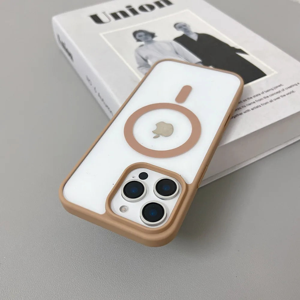 Luxury Original for Magsafe Transparent Phone Case For iPhone 16 Plus 15 ProMax 14 13 12 11 Mini Magnetic Protective Clear Cover