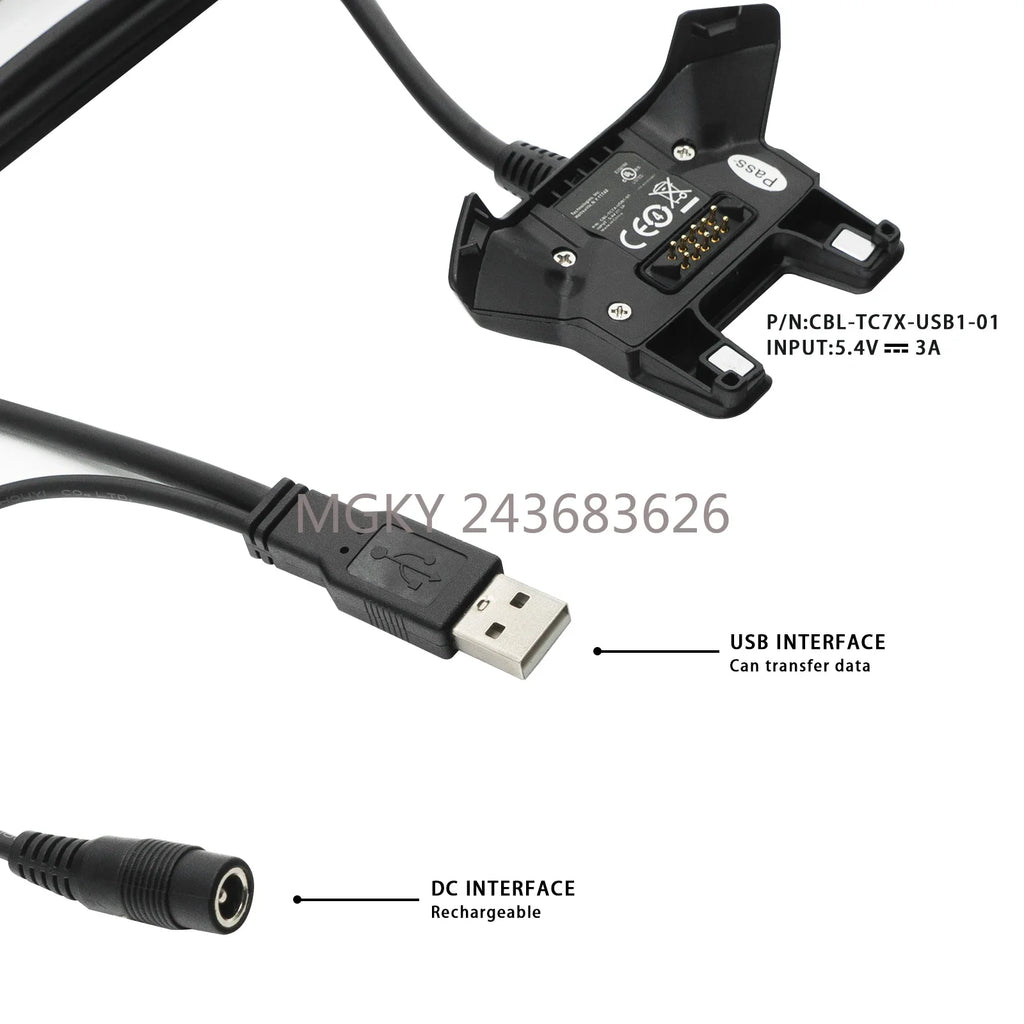 CBL-TC7X-USB1-01 Power Charger for Zebra Motorola Symbol TC70 TC70X TC72 TC75 TC75X TC77 Charging Cable with Adapter