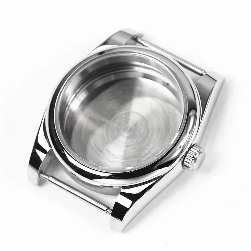 36mm 39mm Polished Design Rounded Edge Sapphire Crystal 316 Steel Waterproof Watch Case For Nh35a Nh36 NH34 Movement Skx007 MODs