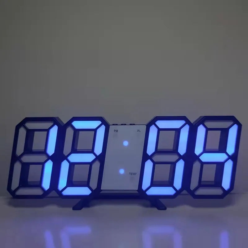 LED Digital Alarm Clock Wall Hanging With 3D Display Date Temperature For Home Kitchen Office Decoration Clocks Decor