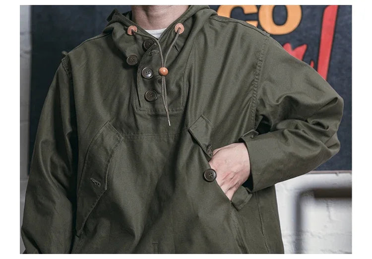 Bronson Army 10th Mountain Division Smock WWII Field Parka Mens Anorak Loose Fit