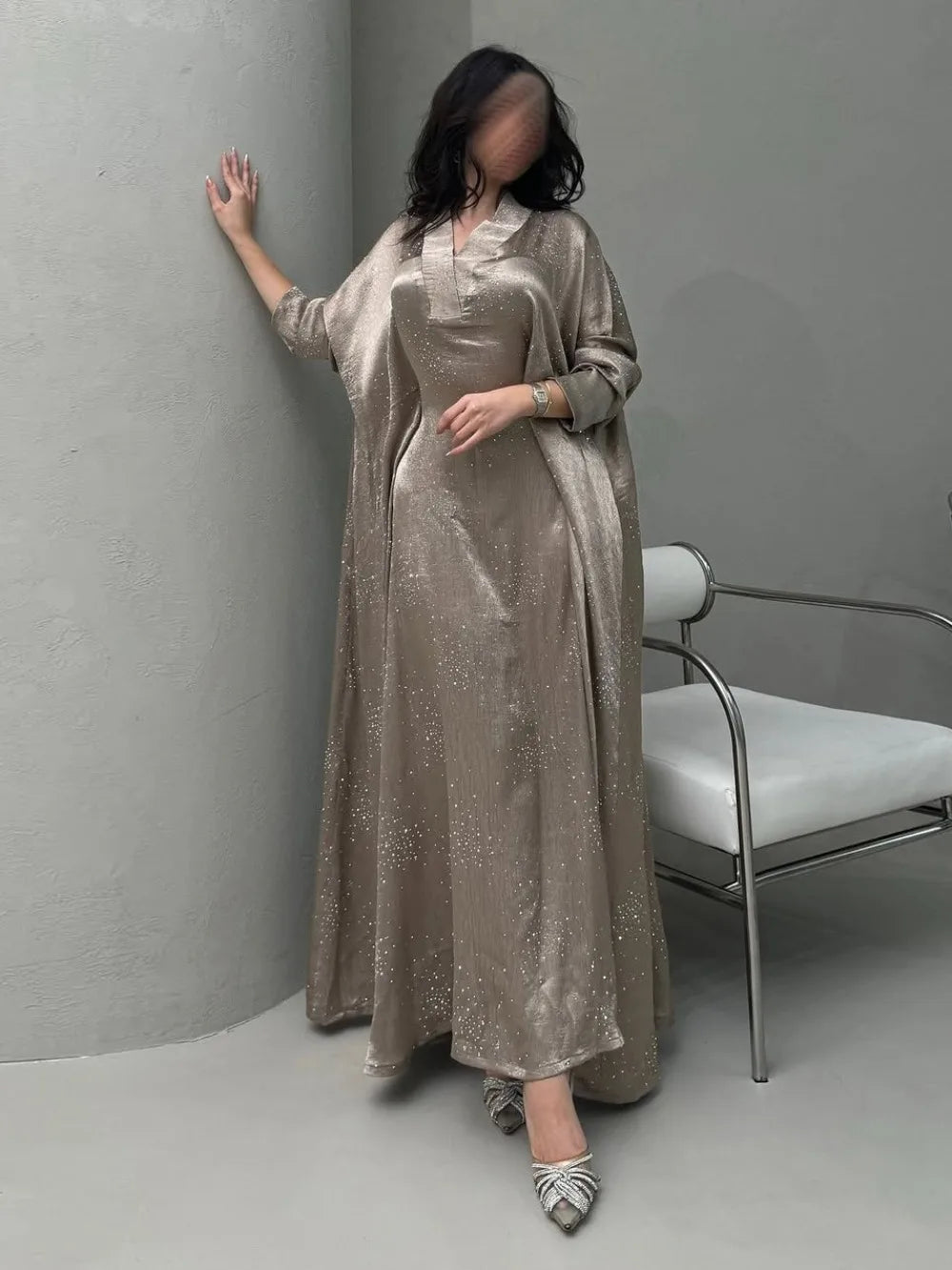 Eid Muslim Abaya Women Diamond Dress Party Night Ramadan Arab Dubai Dresses Kaftan Vestidos Largos Long Robe Jalabiya 2025