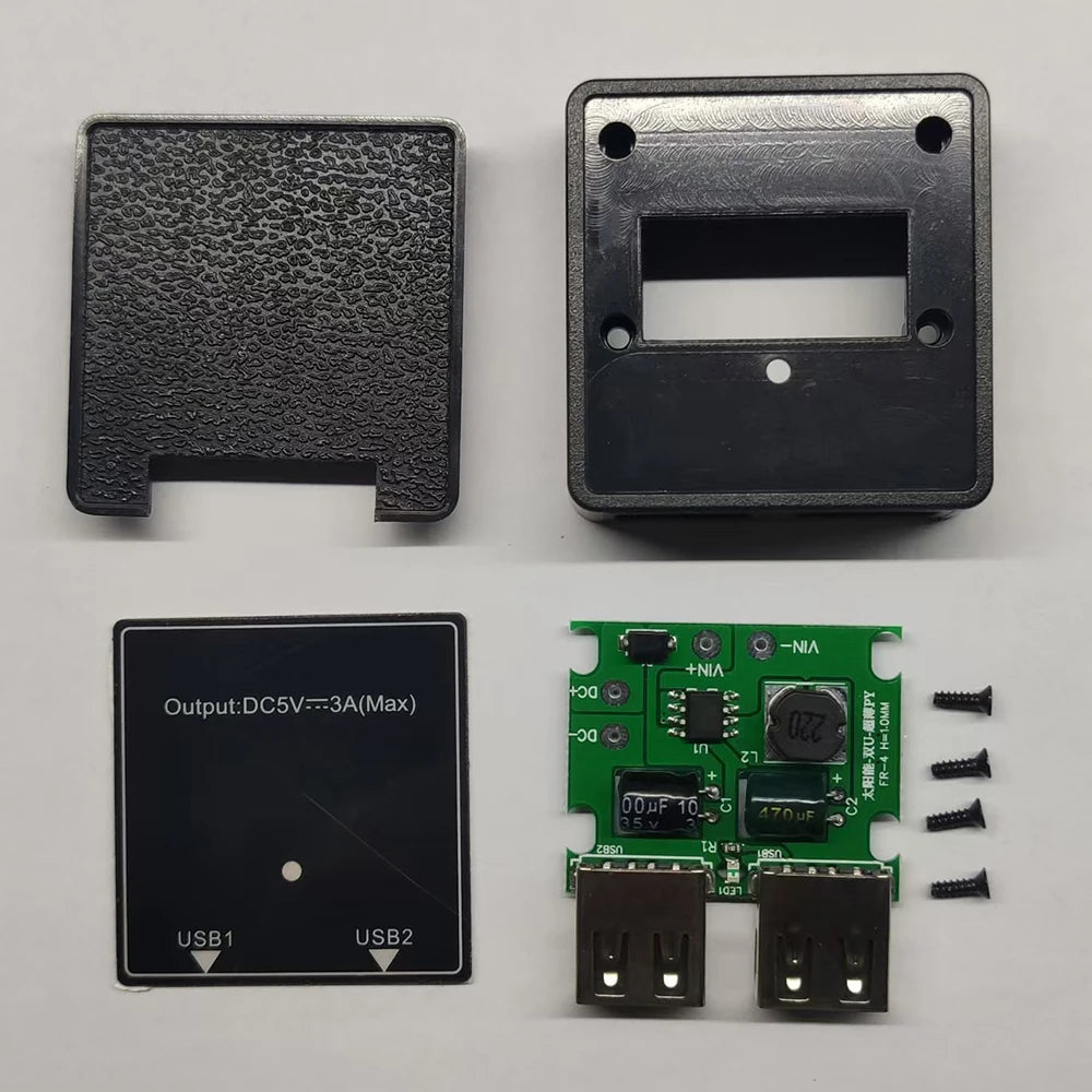 5V 3A Solar Panel Power Bank Dual USB Charge Voltage Controller Regulator Charger 4. 27*4.18*1.27cm