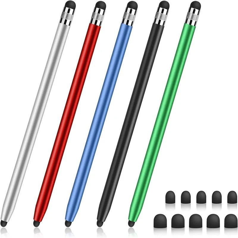 1pc High Quality Universal Pencil Double Silicon Head Touch Capacitive Screen Stylus Caneta Capacitive Pen For Tablet Smartphone
