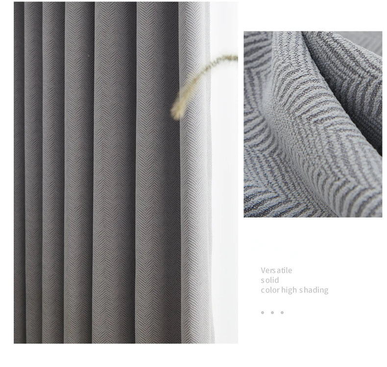 2025 new thickened French light luxury cream curtain cloth solid color bedroom living room full blackout sunscreen cotton linen