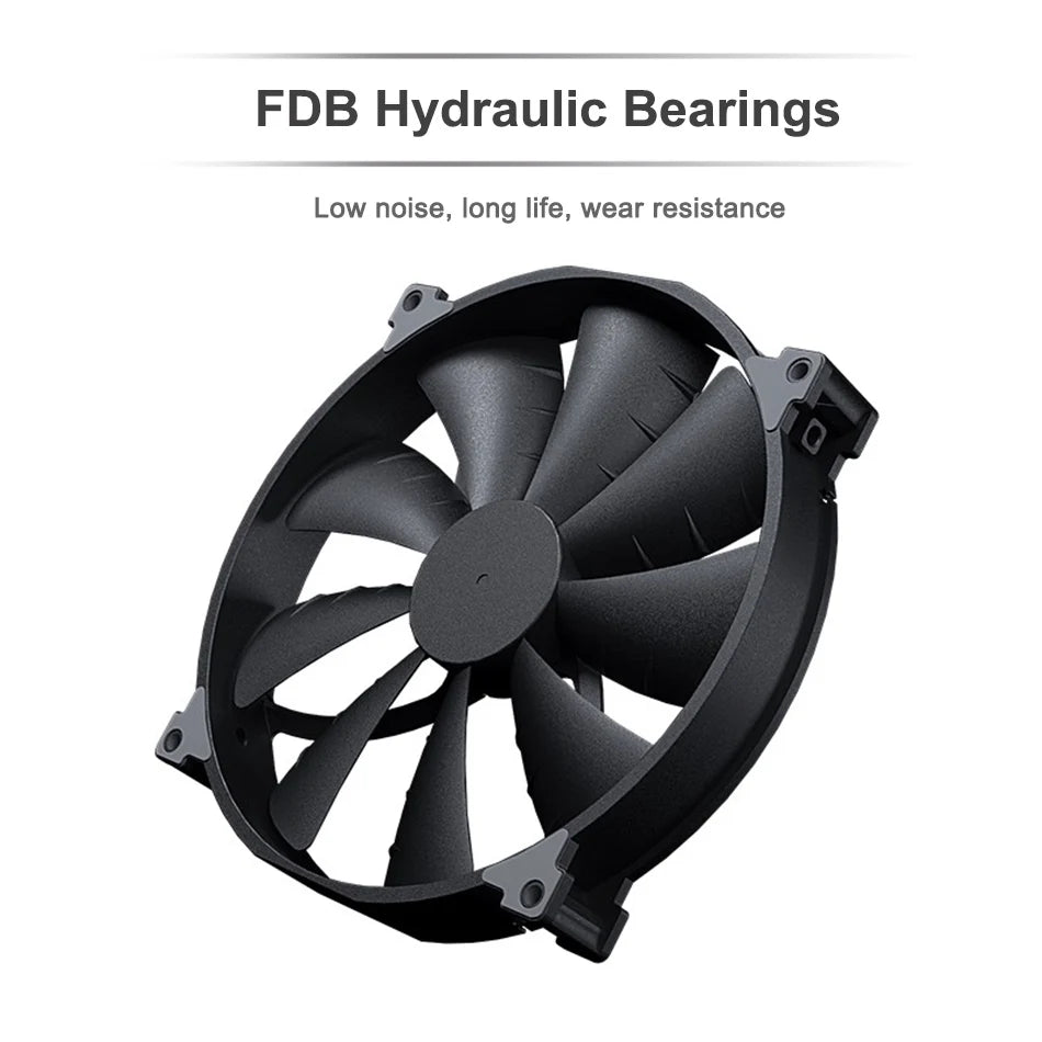 Phanteks F200SP Case Fan 200mm High-volume Black Chassis Cooling fan 4PIN 30mm Thickened Quiet Cooler pc cpu Cooling Fan