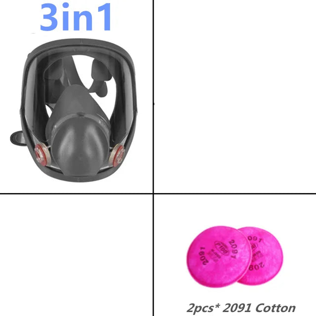 15 in 1 full face mask, reusable, wide field of vision, widely used in paint and welding woodworking 6800 respirator
