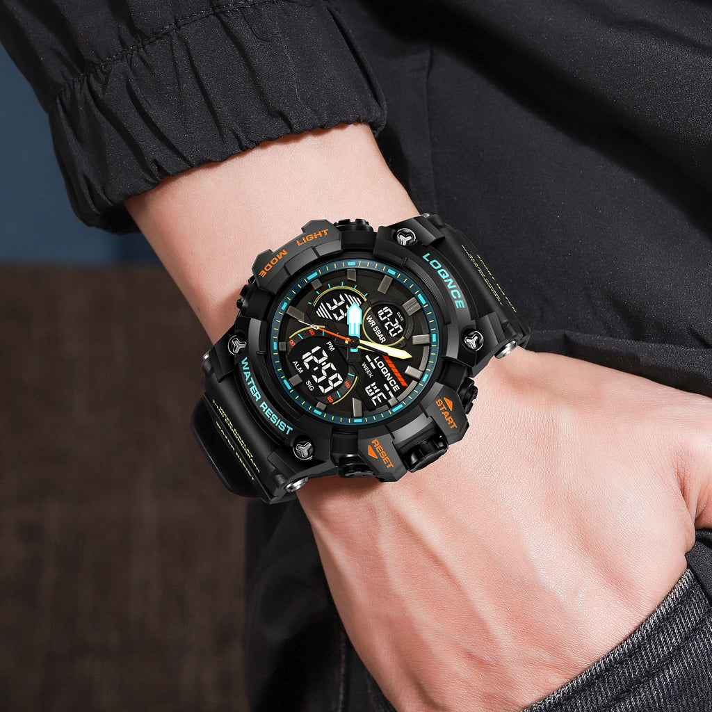 New LOQNCE 98007 Men's Watch For You 50M Waterproof Watches High Quality Movement Calendar Luminous Alarm Silicone Band With Box