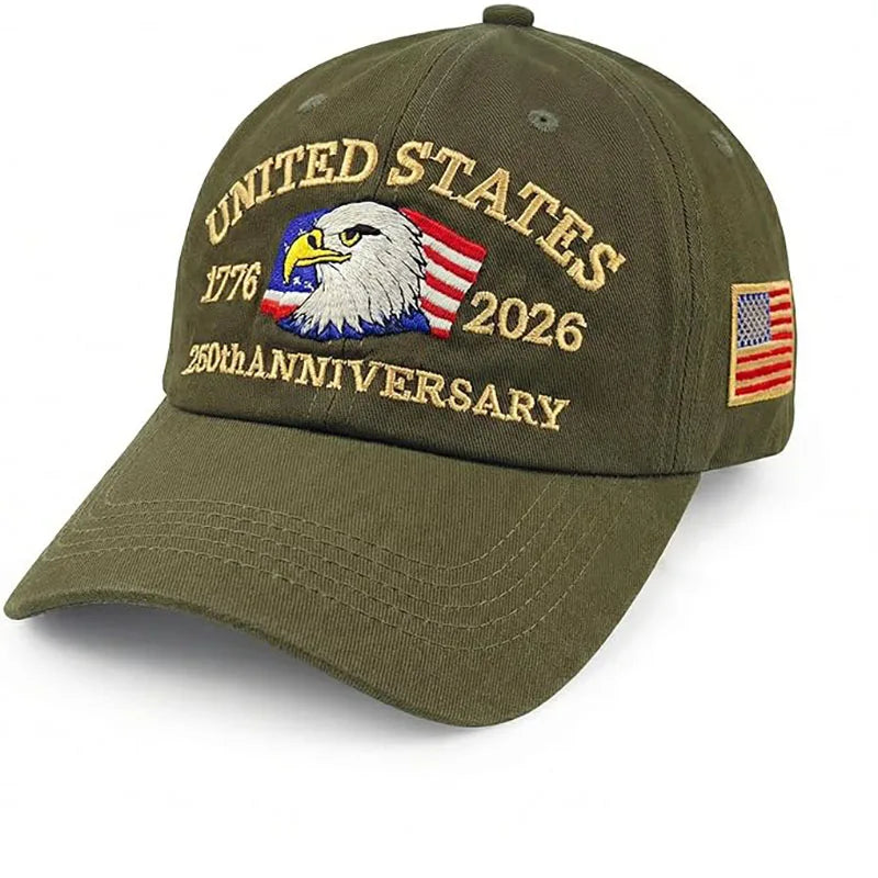 ABLECAP Unisex Dad Hat with USA Eagle Embroidery 250th Anniversary Outdoor Sunscreen Baseball Cap for Men And Women
