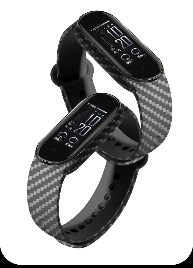 Carbon fiber strap For Xiaomi Mi Band 7 nfc Wristband smartwatch watchbands silicone bracelet correa Mi Band 6 4 5 3 accessories