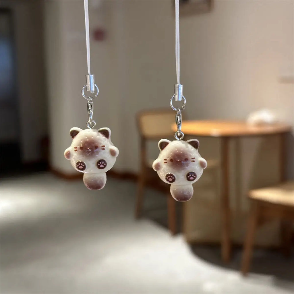Kawaii Cat Bear Pendant Phone Keychain Cute Adorable Phone Charm Strap Keycord
