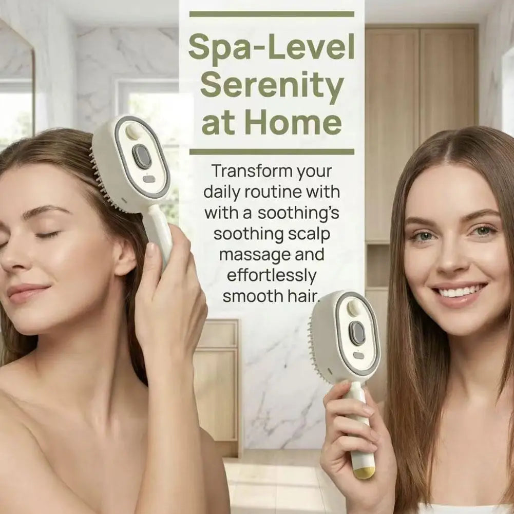 Electric Spray Hair Brush Hair SPA Nourishes Hair Essential Oil Spray Reduce Frizz Anti-Static Retractable Steam Massage Comb