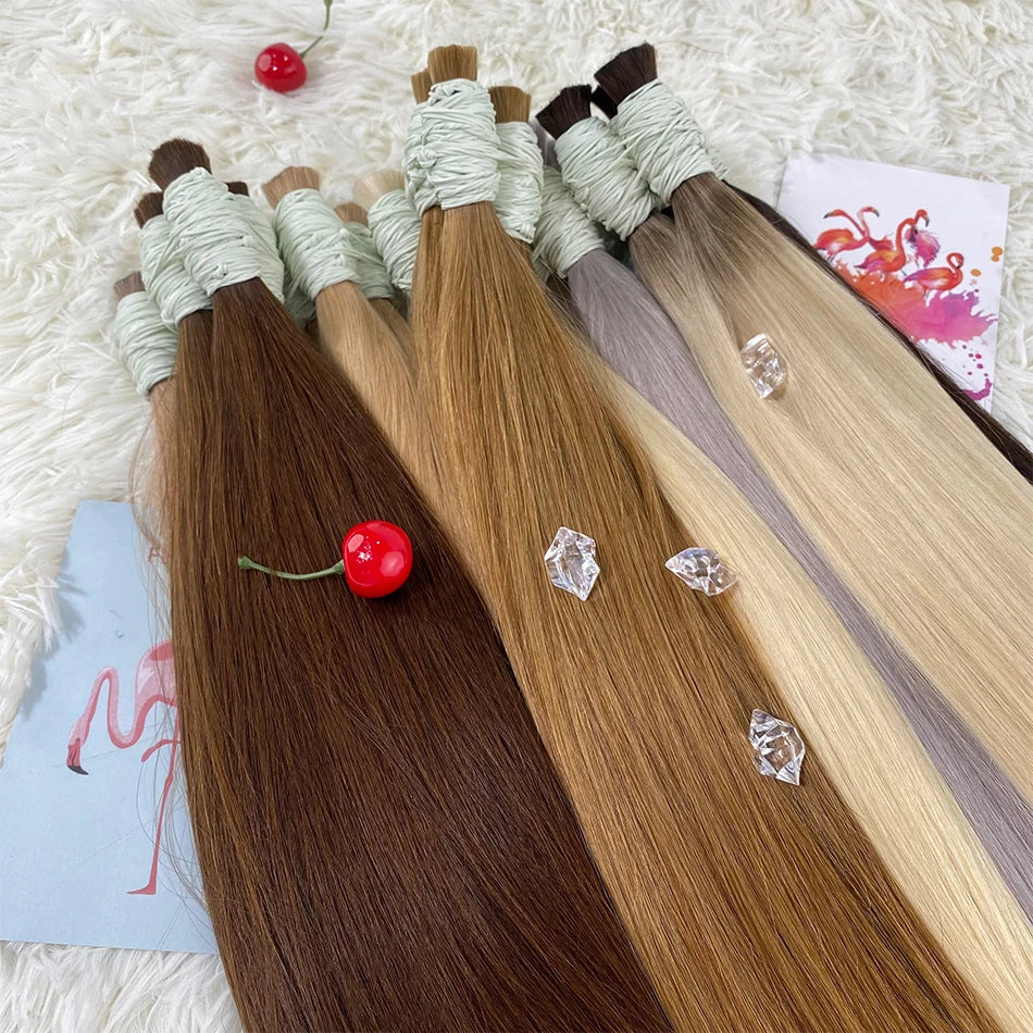 extensiones de cabello natural humano 100% natural original straight extensions raw vietnamese Indian human hair Bulk bundles