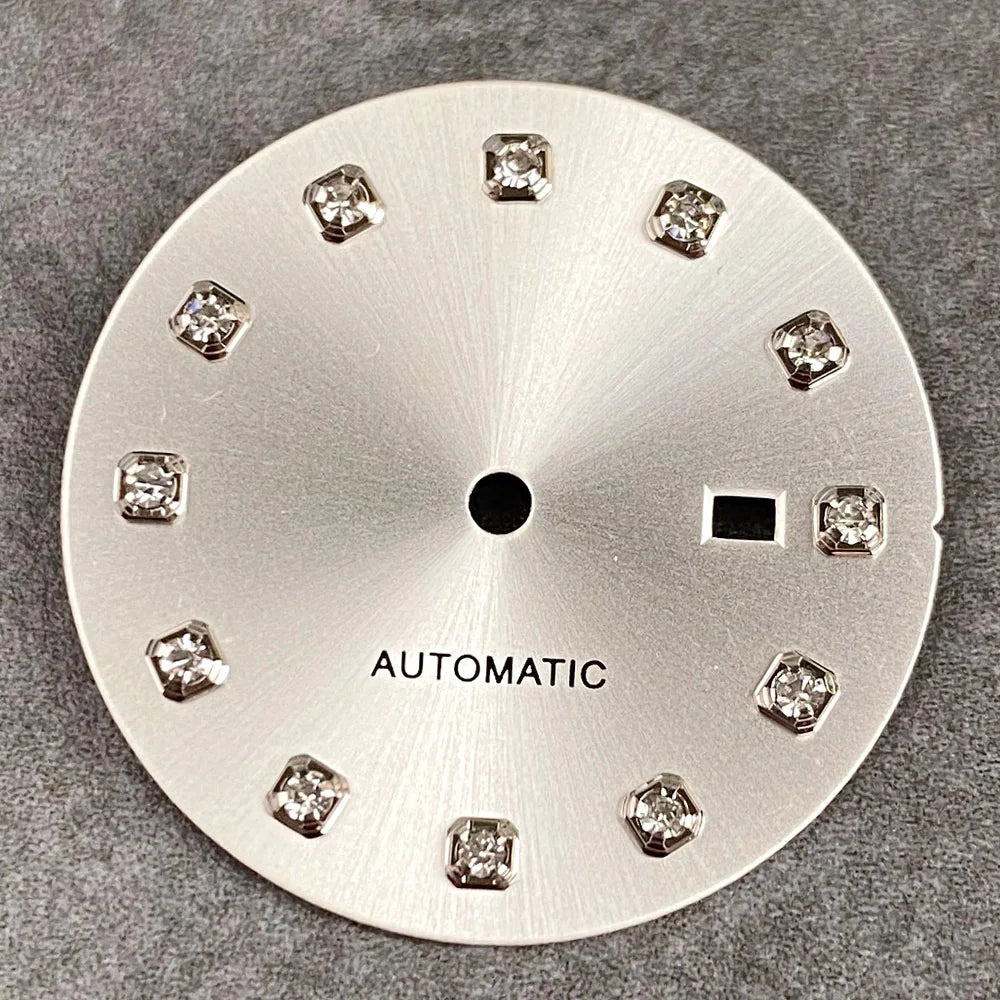 24.5mm Mother of Pearl Shell Dial Roman Diamond Sunburst Watch Dial Hand Fit NH05A NH05 Watch Movement Ladies Watchmaker Tools