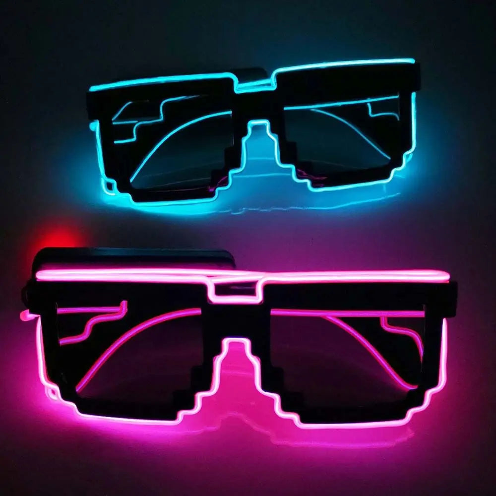 Party Props Party Supplies Halloween Eyeglass Led Light up Glasses Glowing Sunglasses Mosaic Glasses LED Luminous Glasses