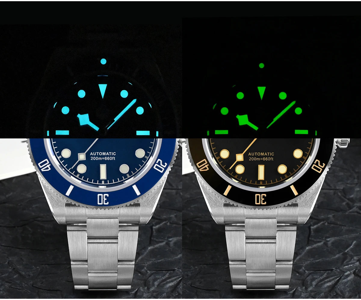San Martin 40mm Vintage Diver Luxury Men Wristwatch Brand Classic BB58 PT5000 Automatic Mechanical Watches Sapphire 20Bar SN0008