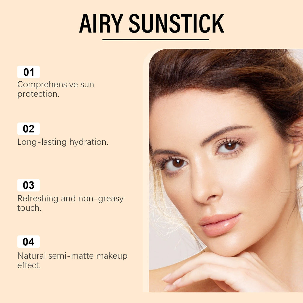 Face Cream Stick Moisturizing Facial Body Sunscreen Matte Sun Stick SPF 50+ UV Protective Cream Refreshing Hydrating Waterproof