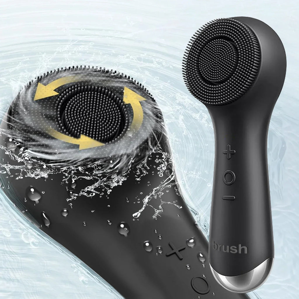 Facial silicone cleansing brush with dual rotation and vibration modes, facial vibration massage, USB charging facial brush