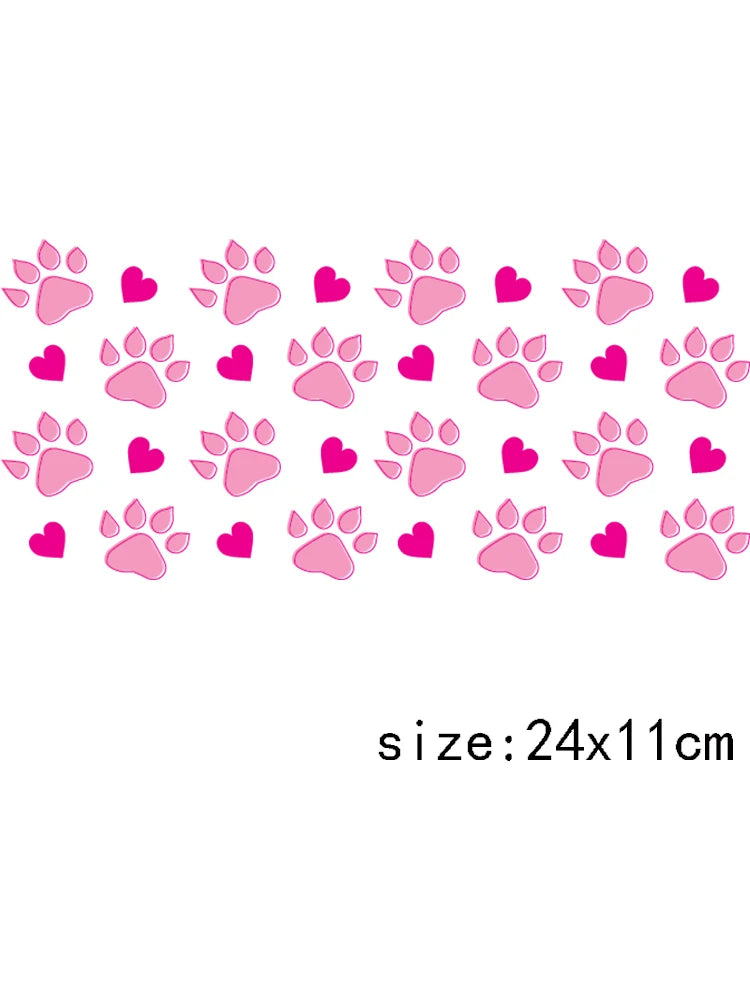 1PCS Cartoon Cute Dog Design UV Transfer Sticker For 16oz Cup Wrap Custom Label DIY Logo Self Adhesive Dog Uv Dtf Stickers