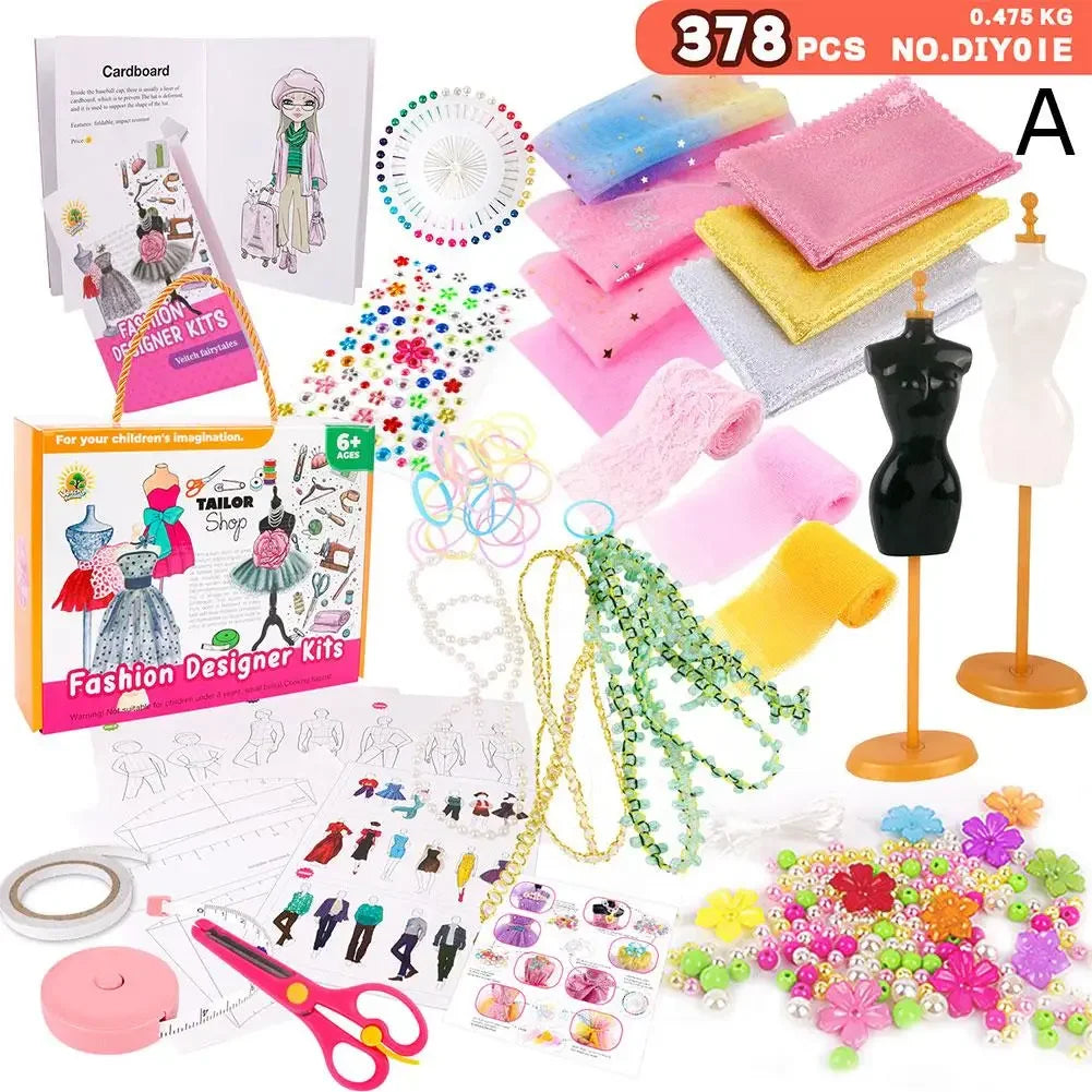 Children's Clothing Design DIY Handmade Material Kit Doll Clothes Sewing Kit For Kids Girls Fashion Designer DIY Handmade T U7R7