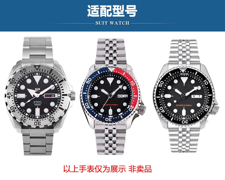 For seiko No. 5 SKX009/007 SKX175/SKX173 Solid Stainless Steel metal Watch Strap 20mm 22mm Watch Accessories Watch Belt Bracelet