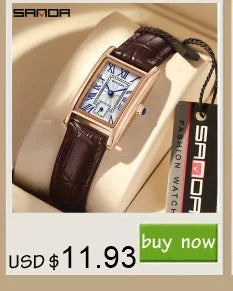 SANDA 1134 Women's Square Quartz Watch Black Fashion Crystal Waterproof Date Pointer Wristwatches for Ladies Watches Gift