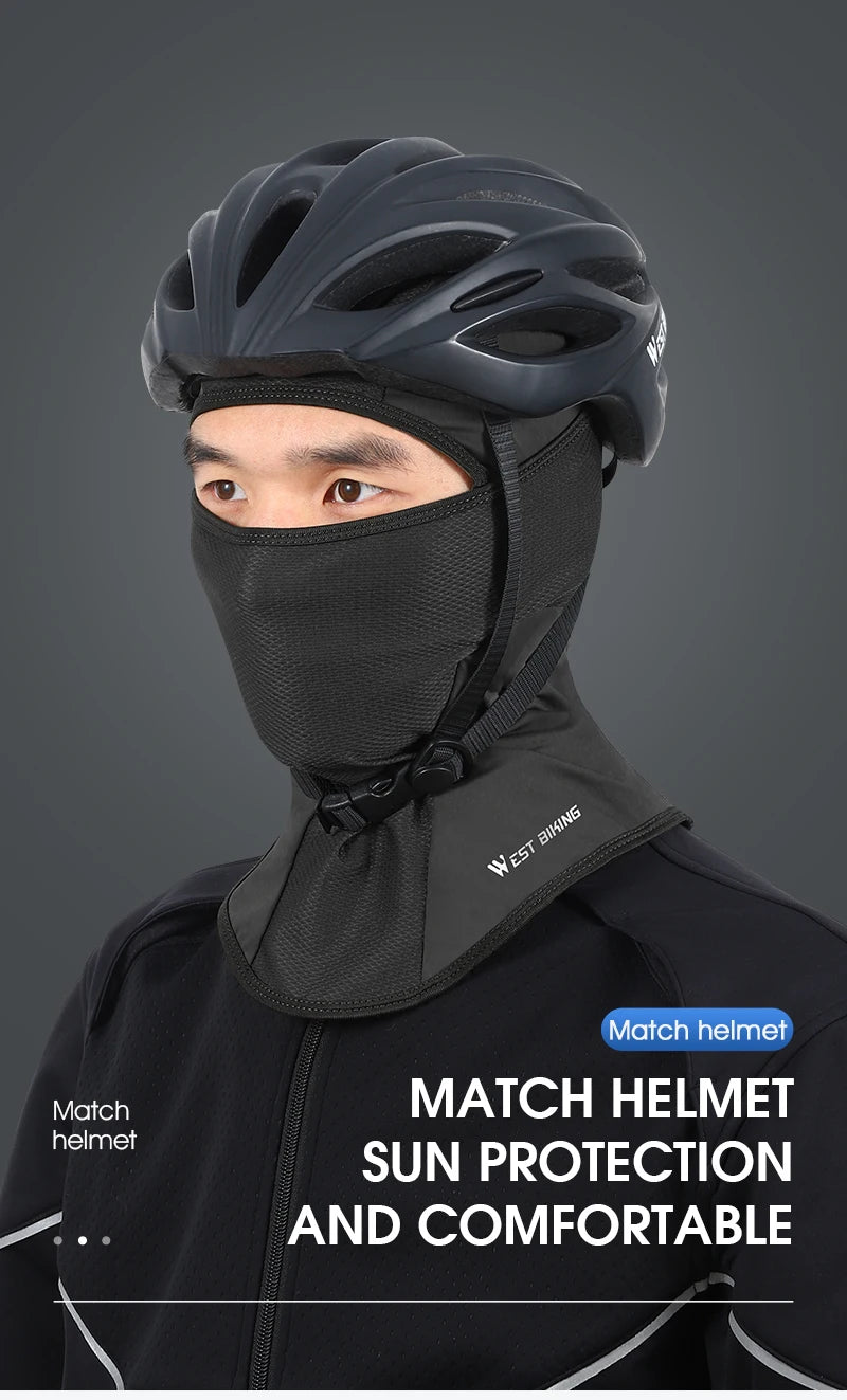 WEST BIKING Summer Cycling Face Mask Cool Breathable Sports Balaclava Men Women Bicycle Motorcycle Sun UV Protection Cycling Cap