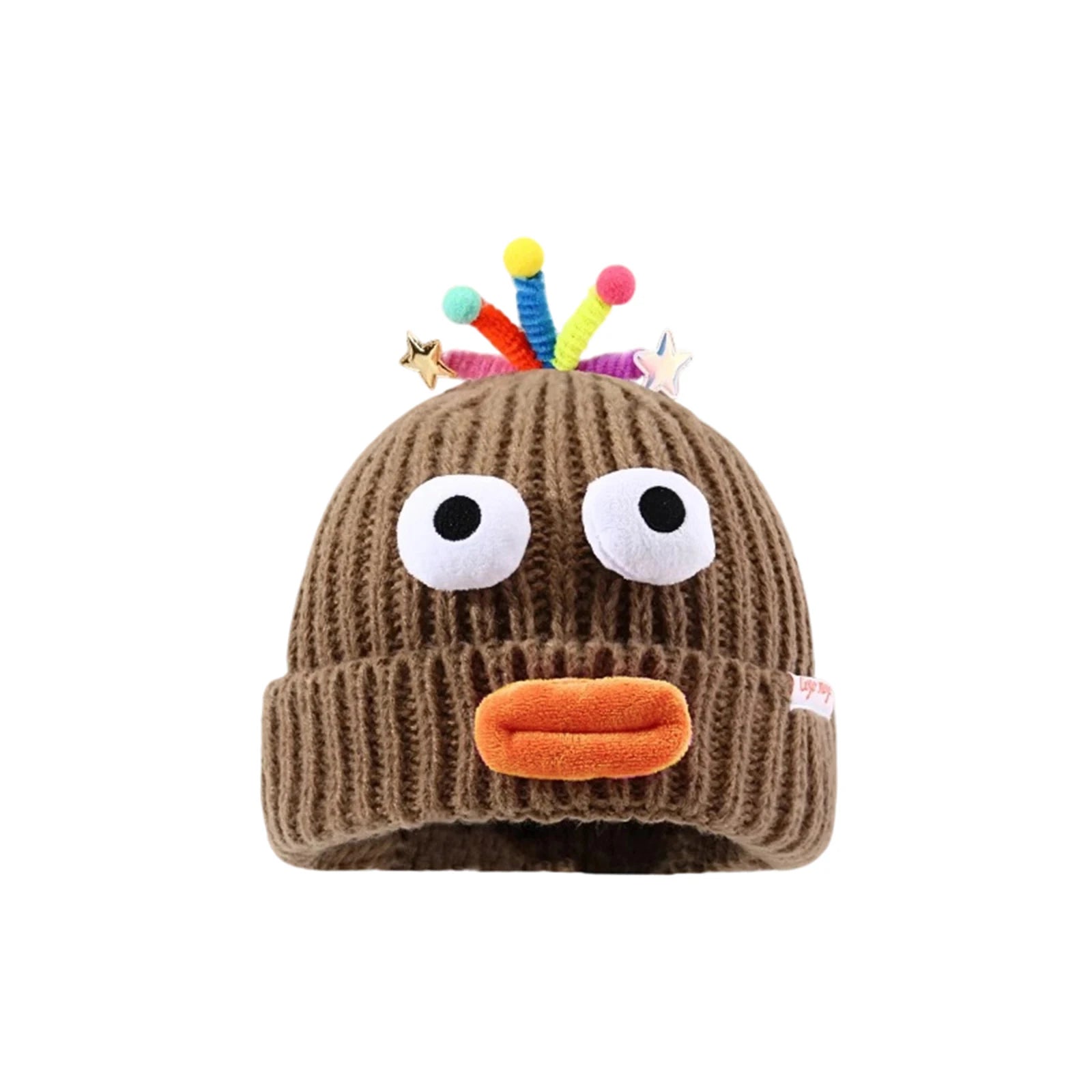 Women's Hat Funny Cartoon Sausage Mouth Wool Hat Knitted Ear Protectioned Hat Winter Warm Cute Big Head Cute Funny Hat