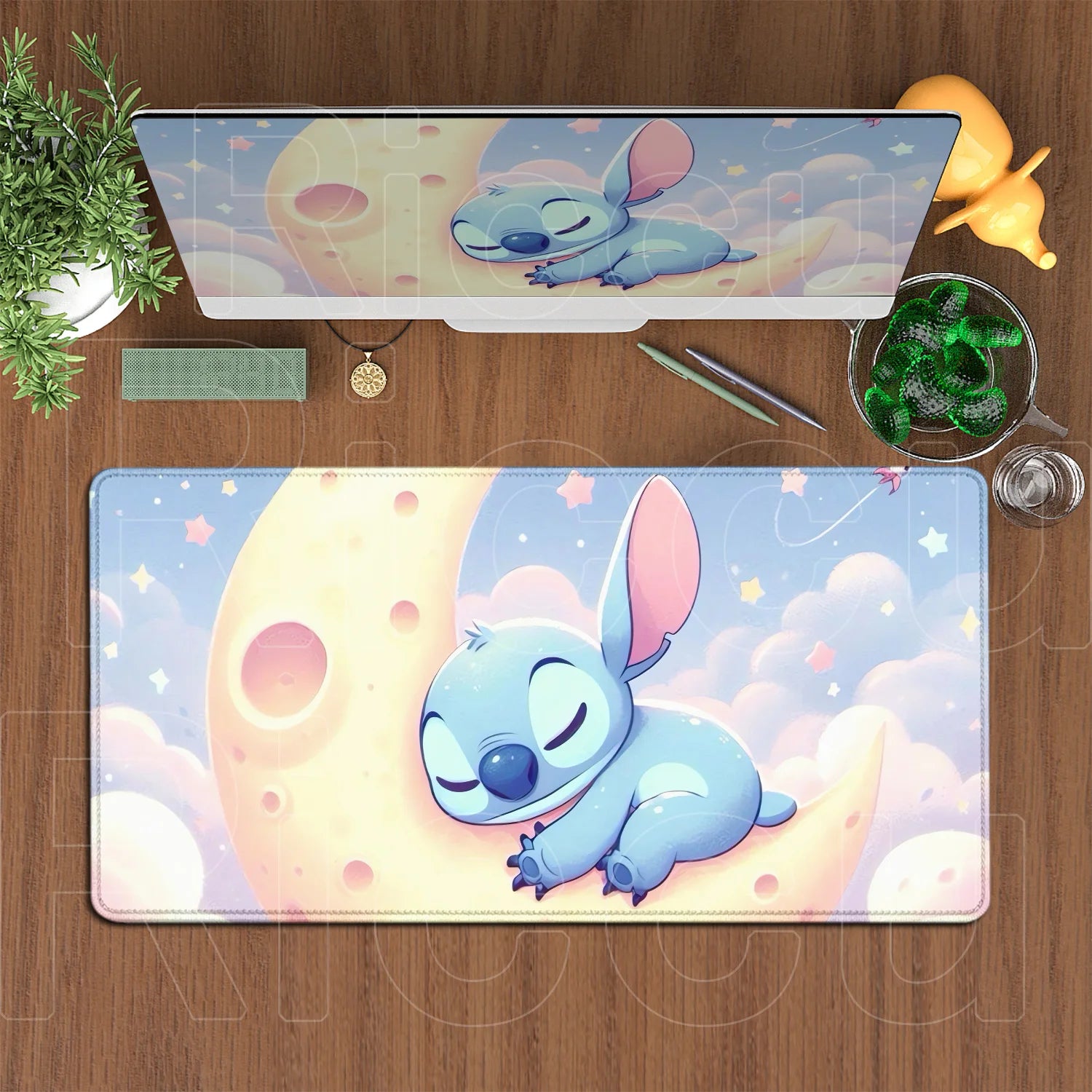 Large Gaming Mice Pad Kawaii Anime Stitch Mousepad Gamer Mausepad XXL Computer Office Speed Deskmat Keyboard Cabinet Accessories