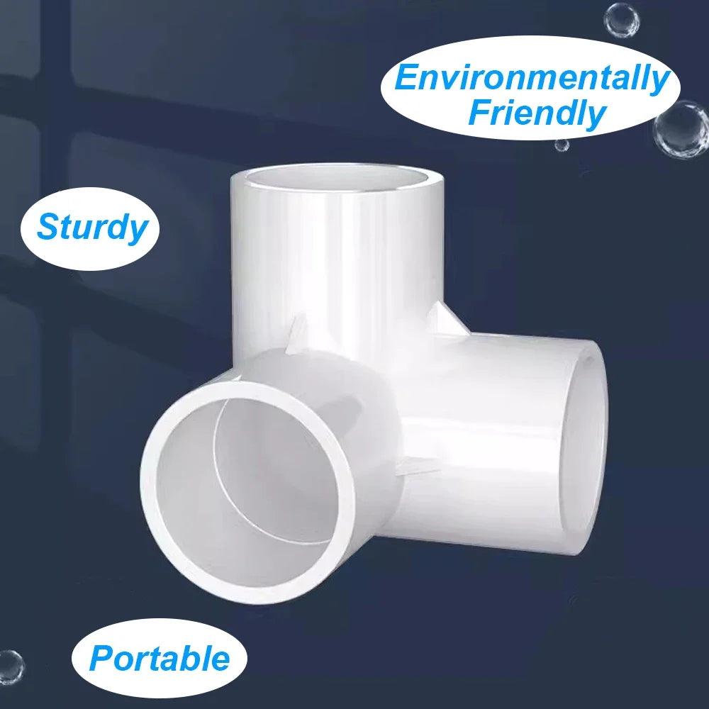 5PCS 20/25/32/40/50mm 3 Ways PVC Water Pipe Connector Fittings Garden Irrigation Home Aquarium Water Tube Fittings Joint Adapter
