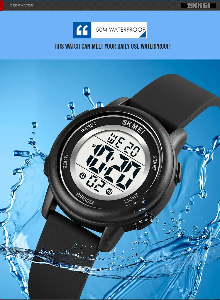 SKMEI 1721 Children Digital Color Shockproof Wristwatch for Boy Girl Sport Waterproof Colorful Kids Electronic Watch Clock 1266