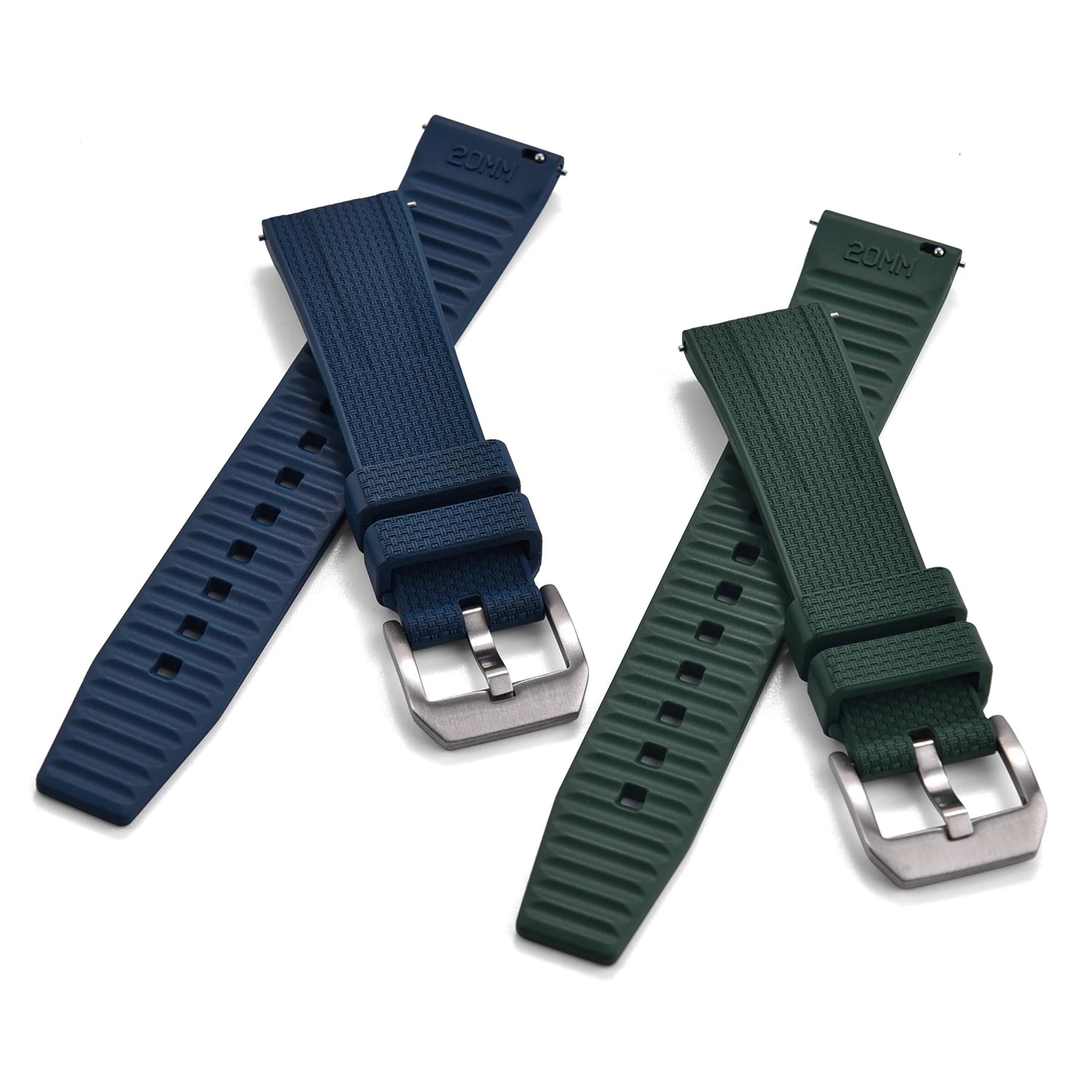 FKM Rubber Watch Strap 20mm 22mm Quick Release Waterproof Diving Watch Band Fluororubber For Traditional Dive Watch Accessories