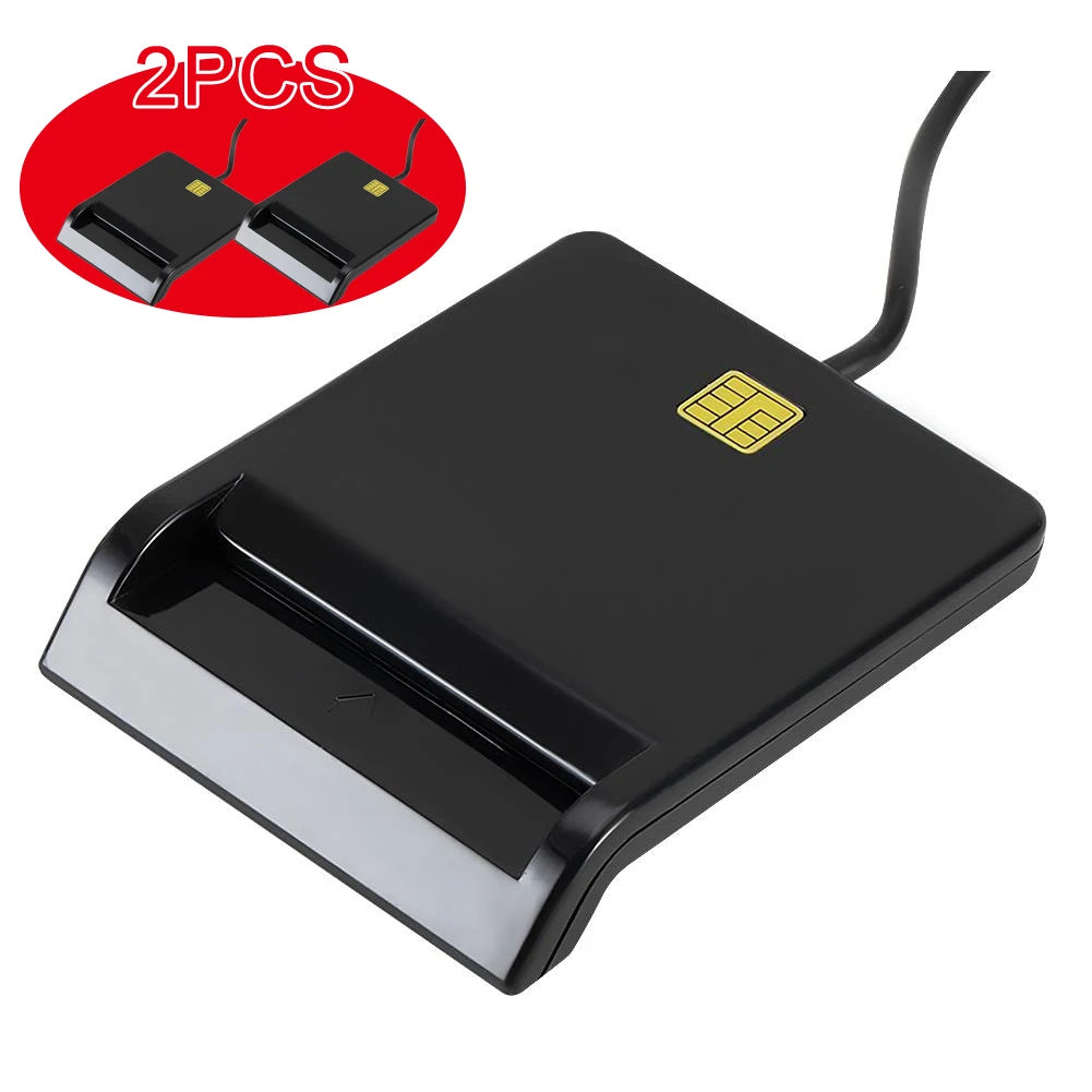 Portable USB 2.0 Smart Card Intelligent Card Reader DNIE ATM CAC IC ID Bank Card SIM Card Cloner Connector for Windows Linux
