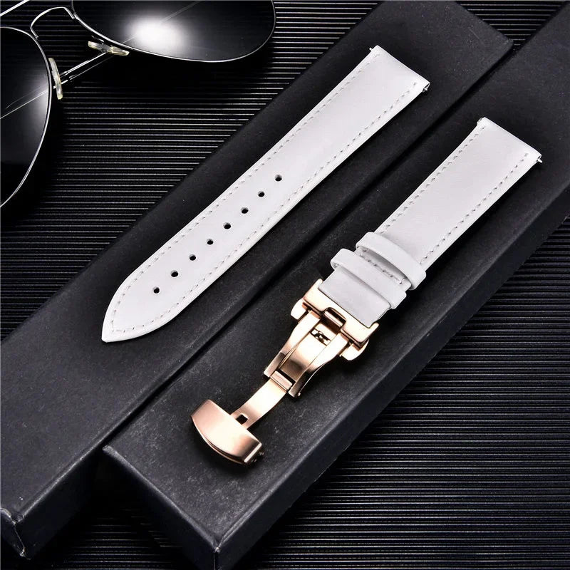 New Women's Business Commuter Strap 18mm 20mm 22mm 24mm with Automatic Butterfly Buckle Watchband