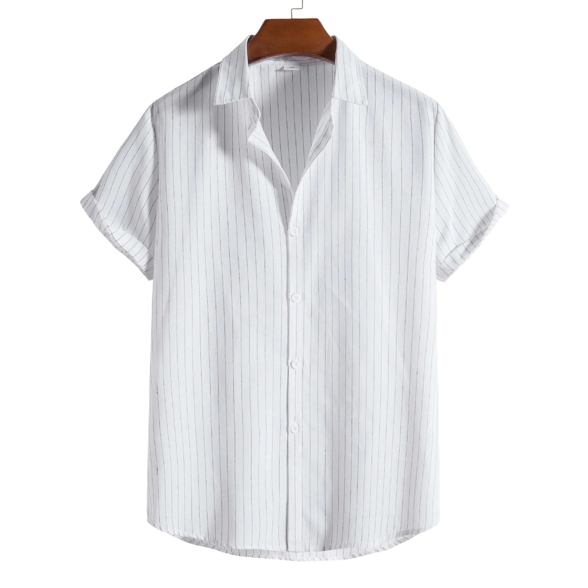2026 Men's Striped Shirts Fashion Holiday Style Short Sleeve Casual Shirts Comfortable Loose Street Tops Men Summer Basic Shirts