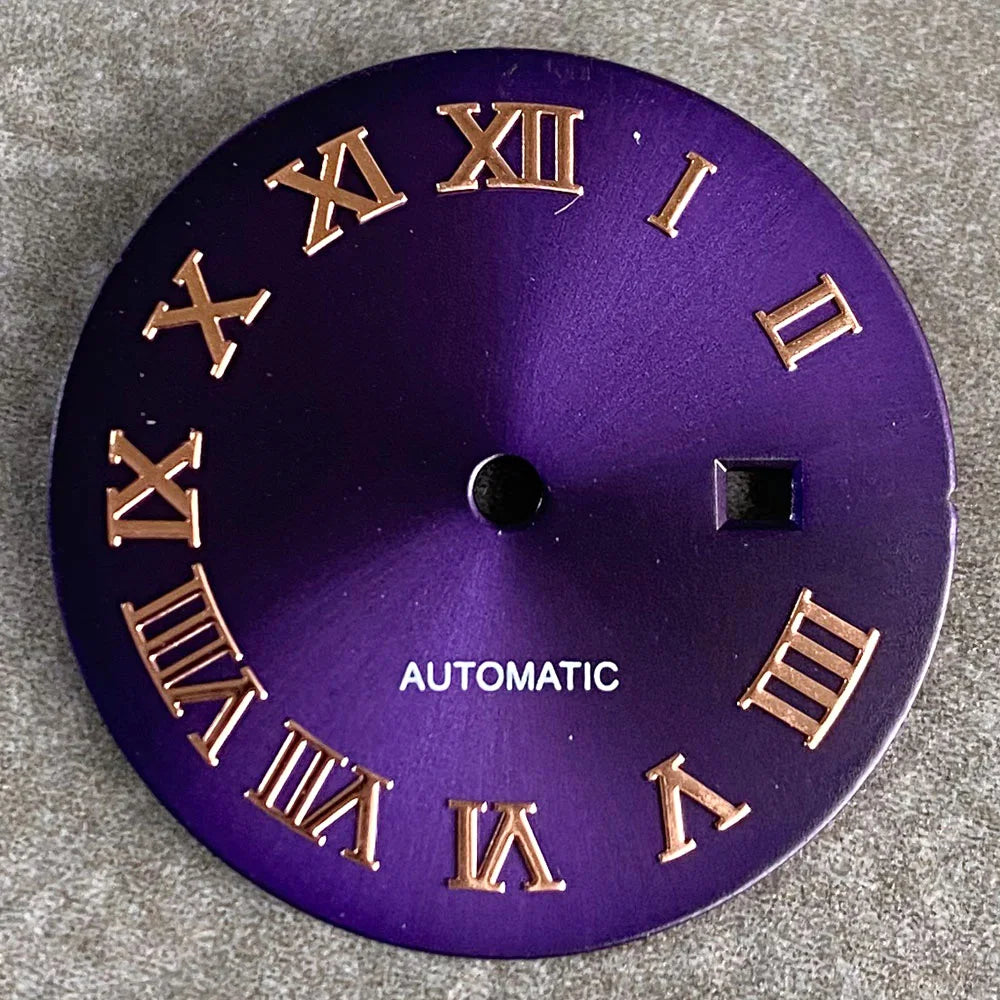24.5mm Mother of Pearl Shell Dial Roman Diamond Sunburst Watch Dial Hand Fit NH05A NH05 Watch Movement Ladies Watchmaker Tools