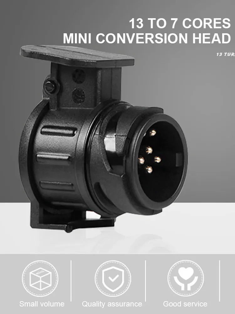 13 To 7 Pin RV Connector Durable Trailer Connector Waterproof Towing Connection Adapter for Towing Truck for Touring Car Trailer