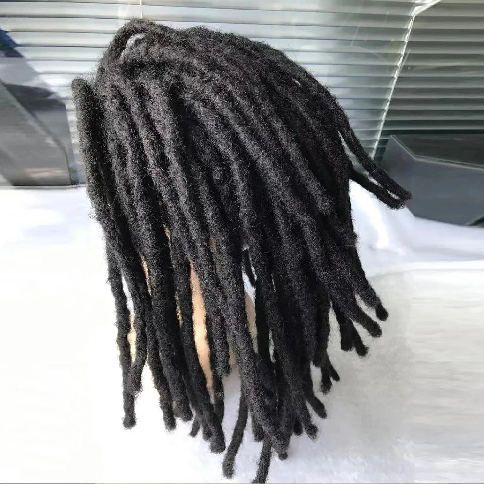 100% Real Human Hair Dreadlock Extensions for Man/Women Full Handmade Human Hair Locs Extension 8-24 Inch 0.8 cm Width 10-40 Pcs