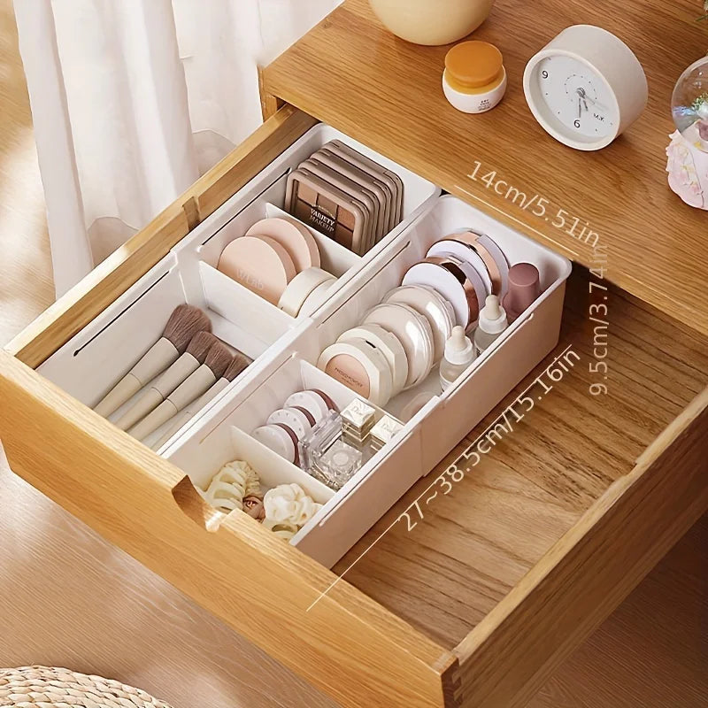 Expandable Drawer Organizer - Designed Specifically for Storing Cosmetics and Lipstick, With Expandable Compartments.