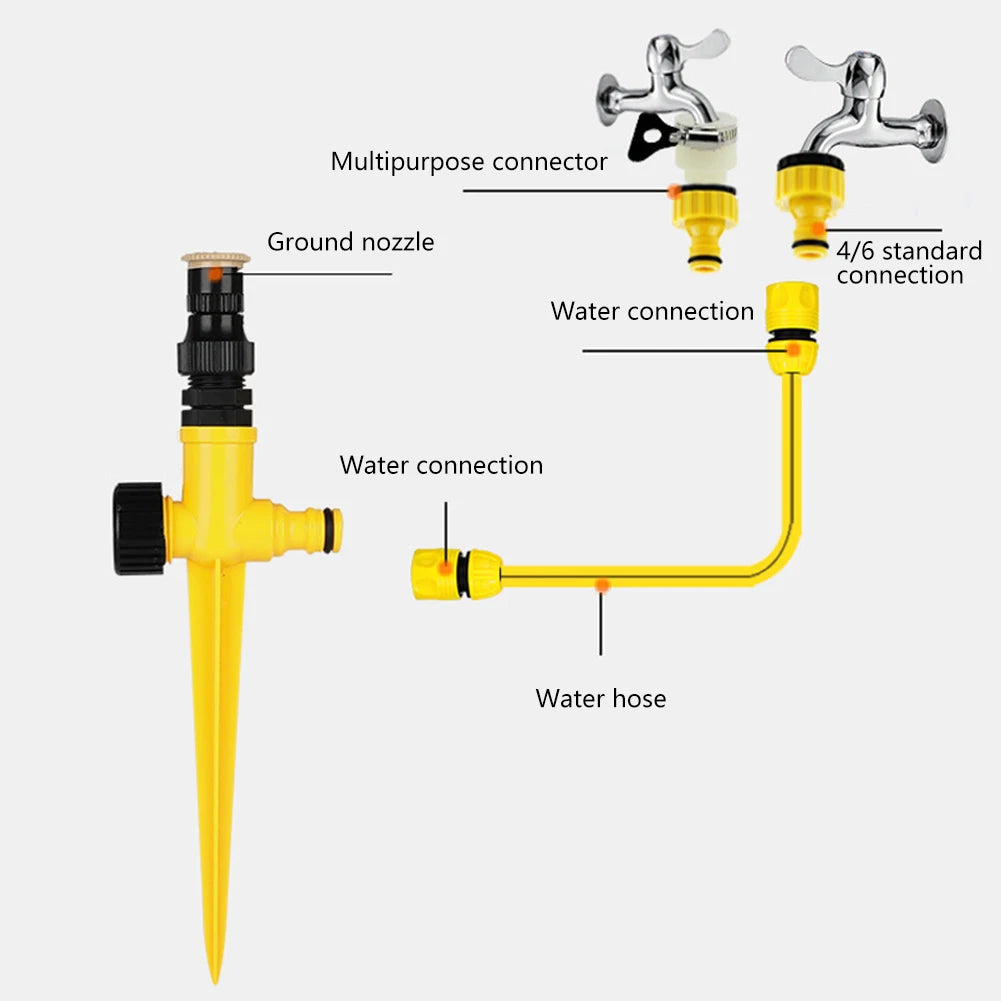 5pcs Water Sprinkler 360 Degree Rotation Household Sprinkler System Corrosion Resistant Easy Install for Garden Lawn