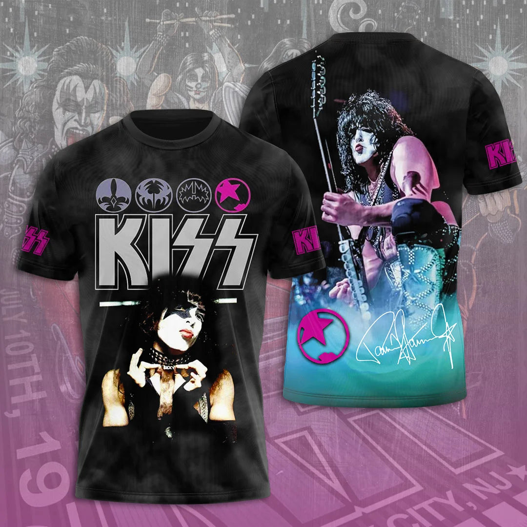 Rock Band Kiss T-shirts 3D Printing T Shirt Summer Men Women Funny Hip hop Short sleeve O-neck Tee Shirt Street Cosplay Clothing