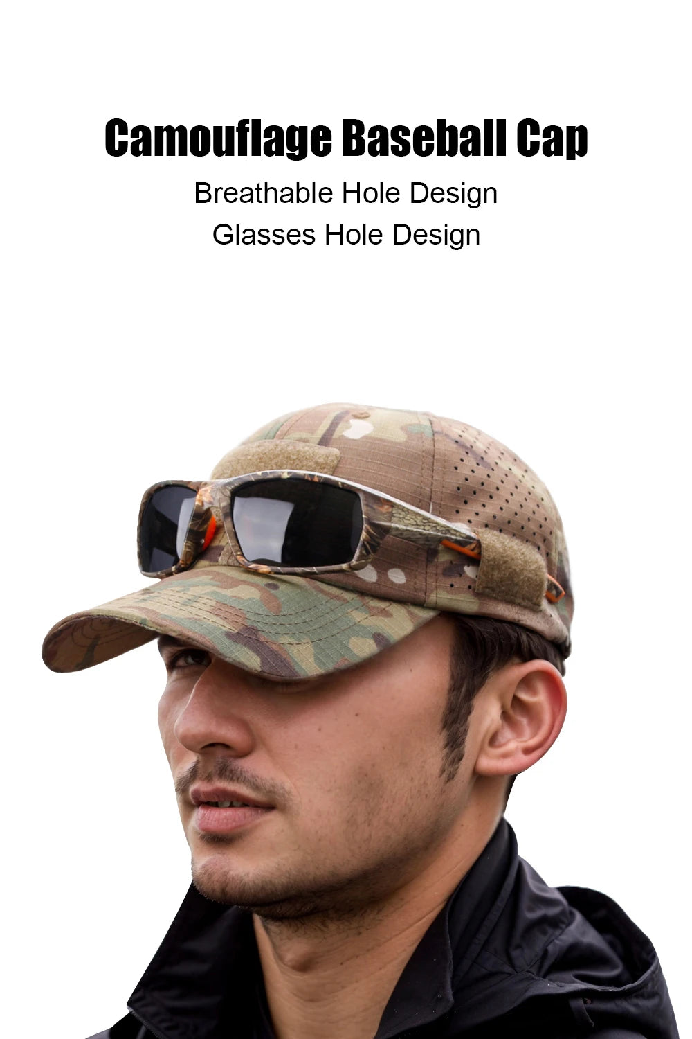 New Men Camouflage Baseball Cap Breathable Sunscreen Hat Outdoor Sports Hunting Hiking Camping Beach Fishing Sun Hat