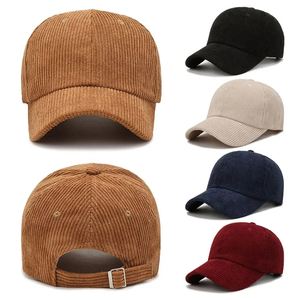 Breathable Unisex Corduroy Corduroy Baseball Cap Adjustable Baseball Hat Sunscreen Cap Women