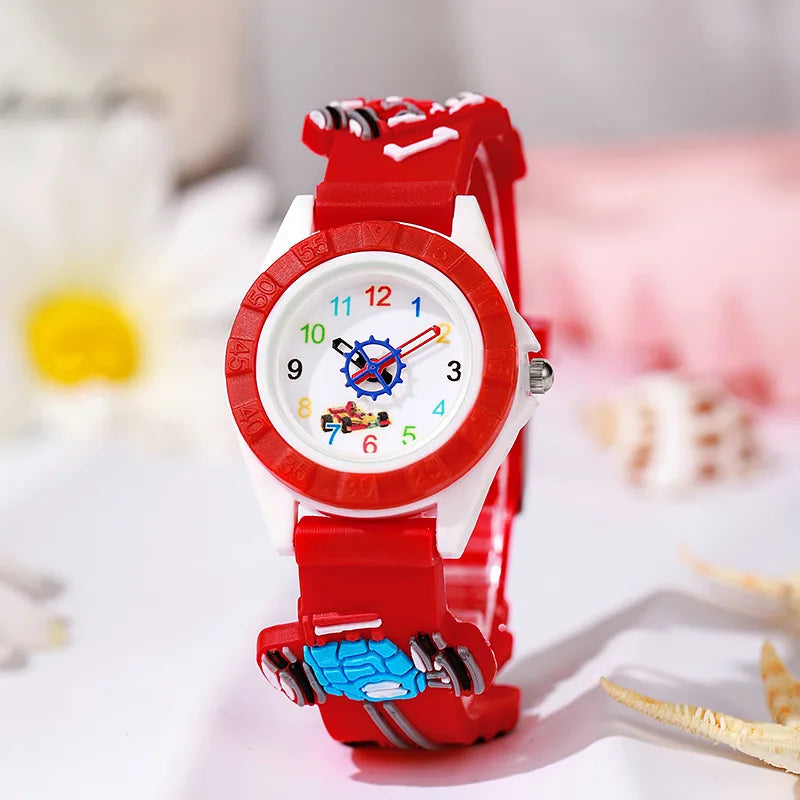 Fashion Fun Cartoon Car Children Watches Cartoon Watches Silicone Quartz Wristwatch Birthday Gift Kid Girl Boy Watch Kids' Watch
